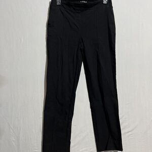 Hilary Radley Ponte Pants Womens Small Black Rayon Mid-Rise Straight Leg Pull-On